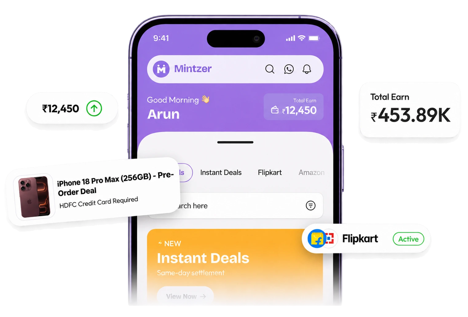 Mintzer app dashboard preview