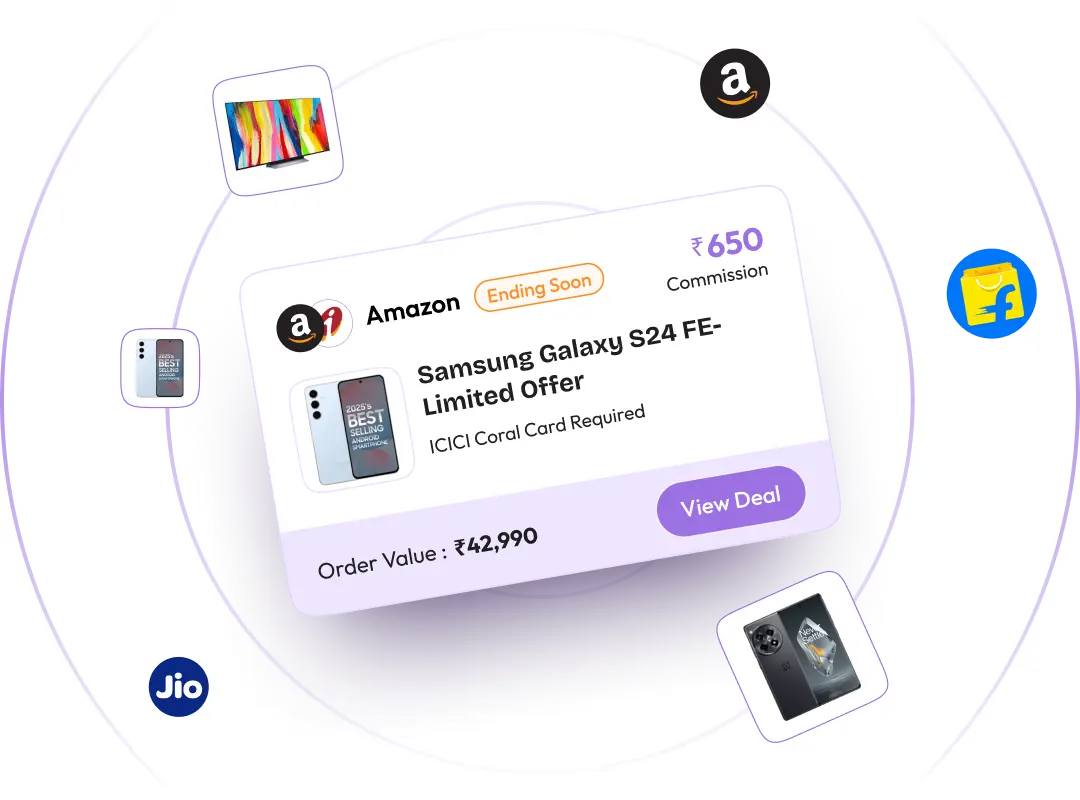 Deal cards from Amazon and Flipkart